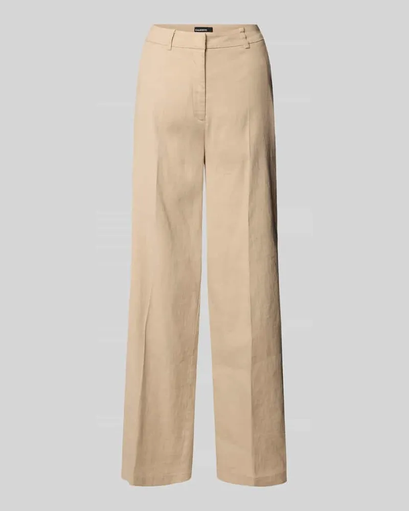Cambio Hose aus Leinen-Mix mit Bügelfalten Modell 'MIRA Beige
