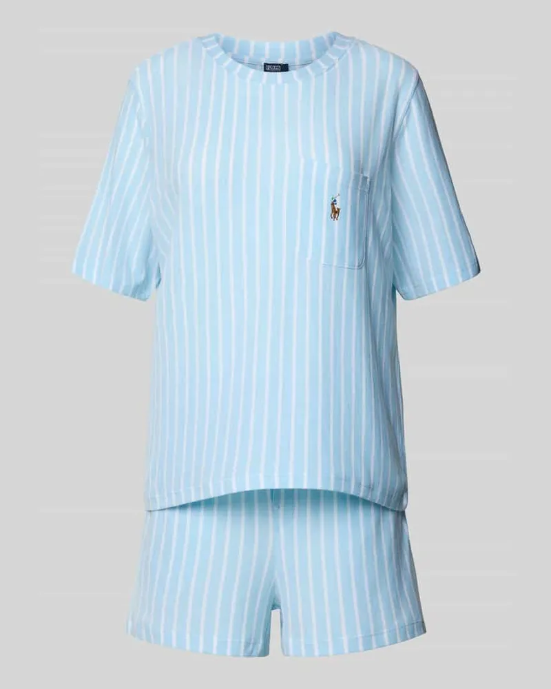 Ralph Lauren Relaxed Fit Pyjama aus Baumwoll-Modal-Mix Hellblau