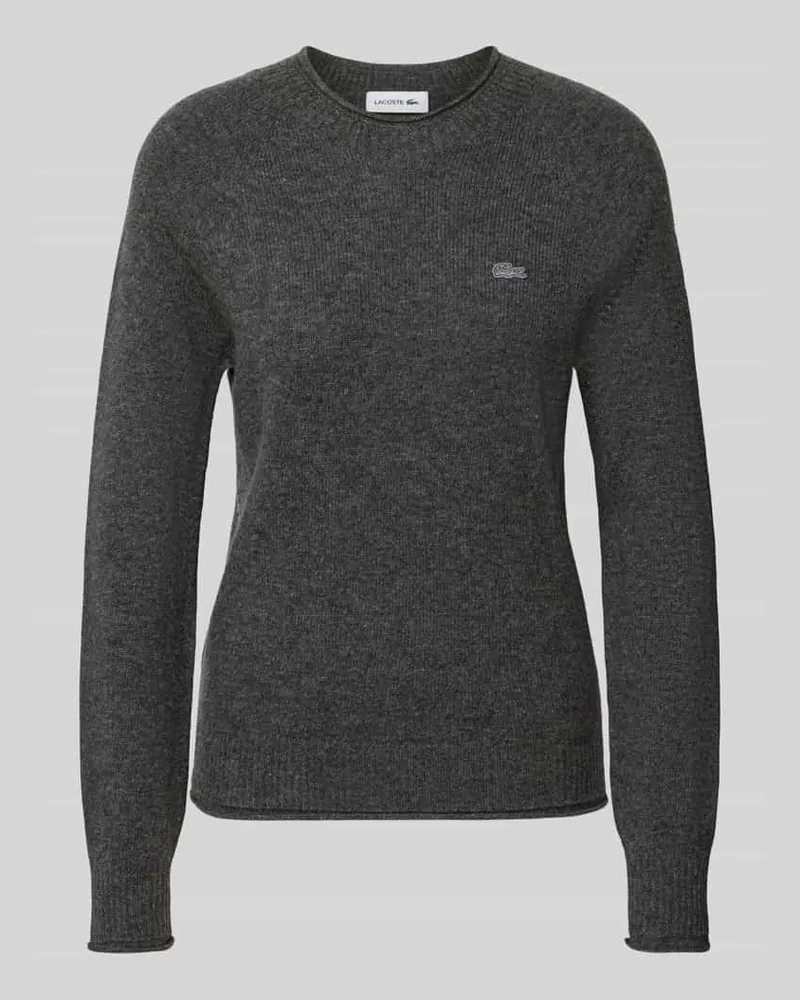 Lacoste Regular Fit Pullover aus reiner Wolle Anthrazit
