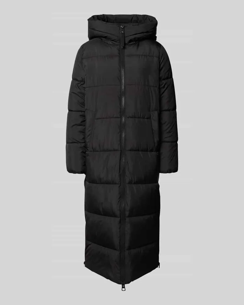 JAKE*S Steppmantel mit Kapuze Black