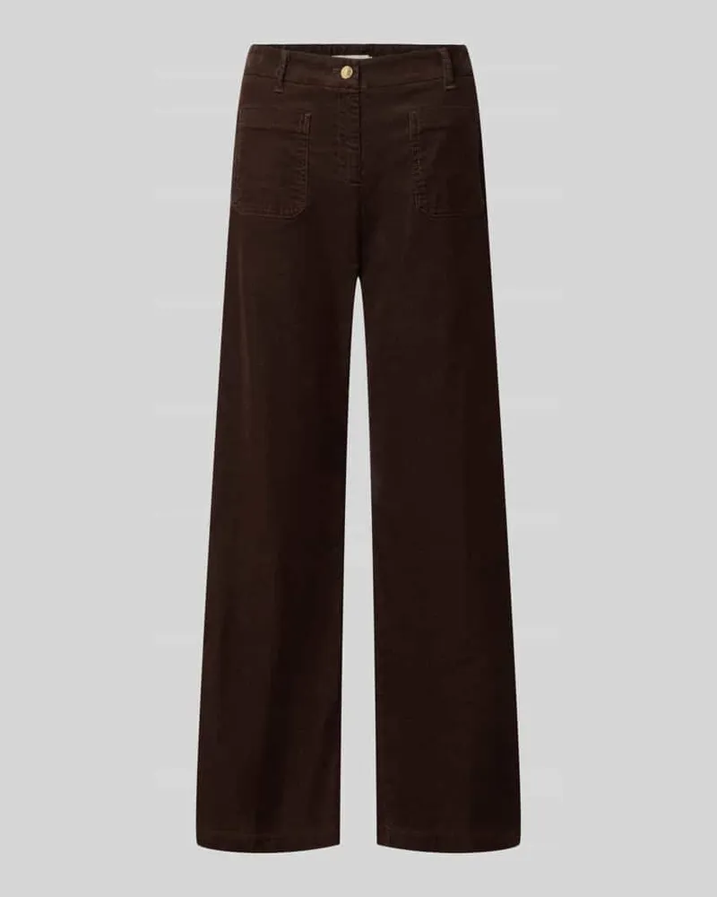 Brax Wide Leg Cordhose aus Baumwoll-Mix Modell 'MAINE Dunkelbraun
