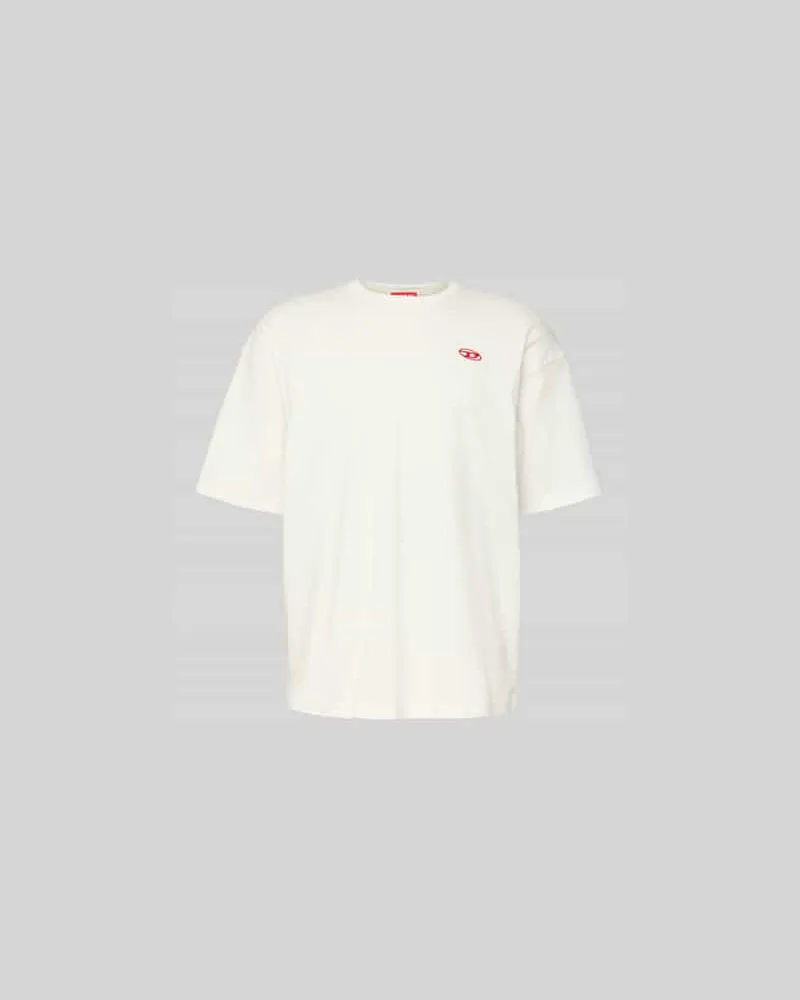 Diesel T-Shirt mit Label-Stitching Weiss
