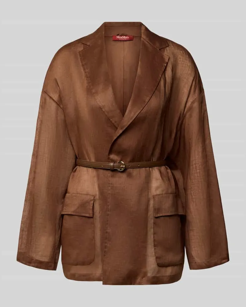 Max Mara Relaxed Fit Longblazer mit Reverskragen Modell 'FATTO Mittelbraun