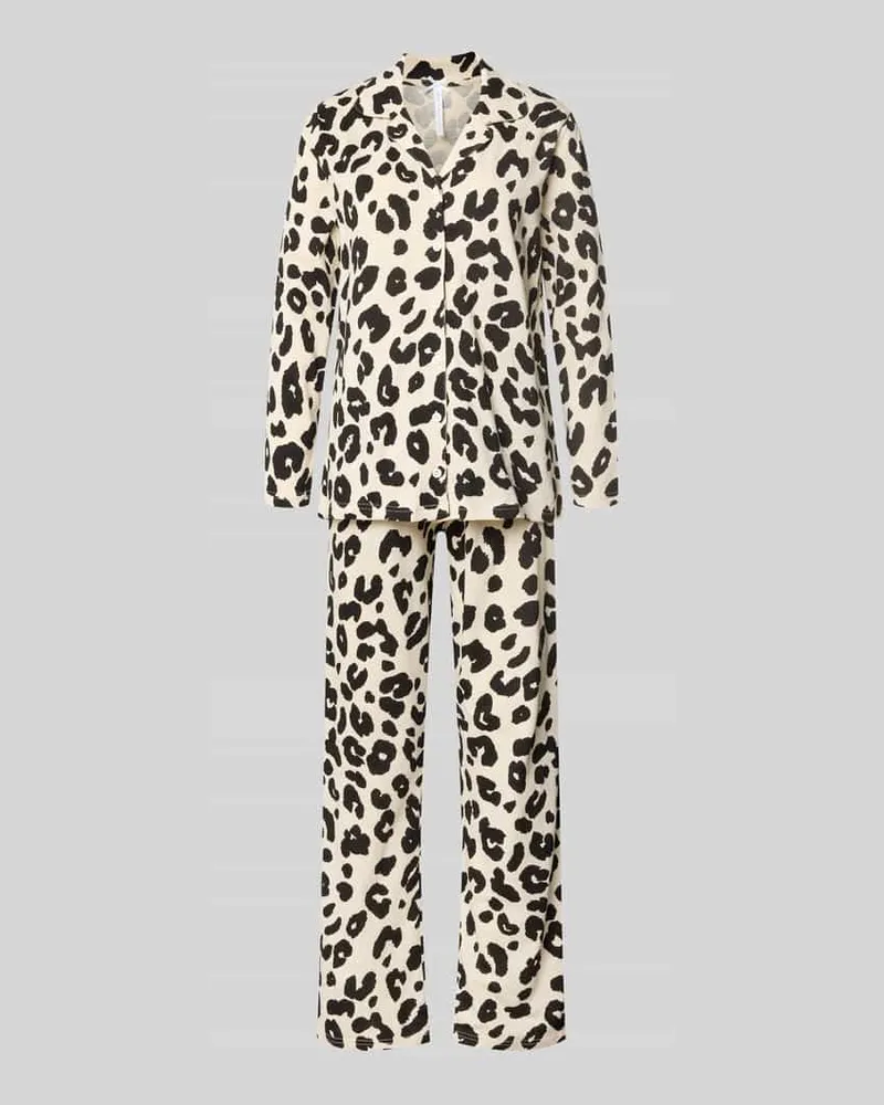 Louis & Louisa Regular Fit Pyjama-Set aus reiner Baumwolle Beige