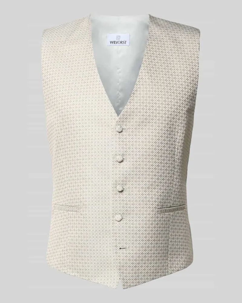 Wilvorst Regular Fit Weste mit V-Ausschnitt Hellgruen