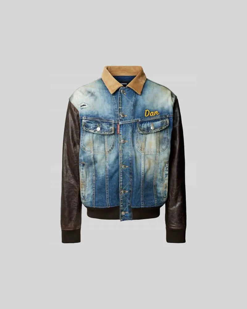 Dsquared2 Jeansjacke aus reiner Baumwolle Blau