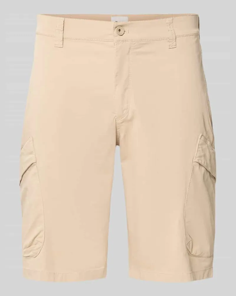 Brax Regular Fit Cargoshorts aus Baumwoll-Mix Modell 'Bastia Beige