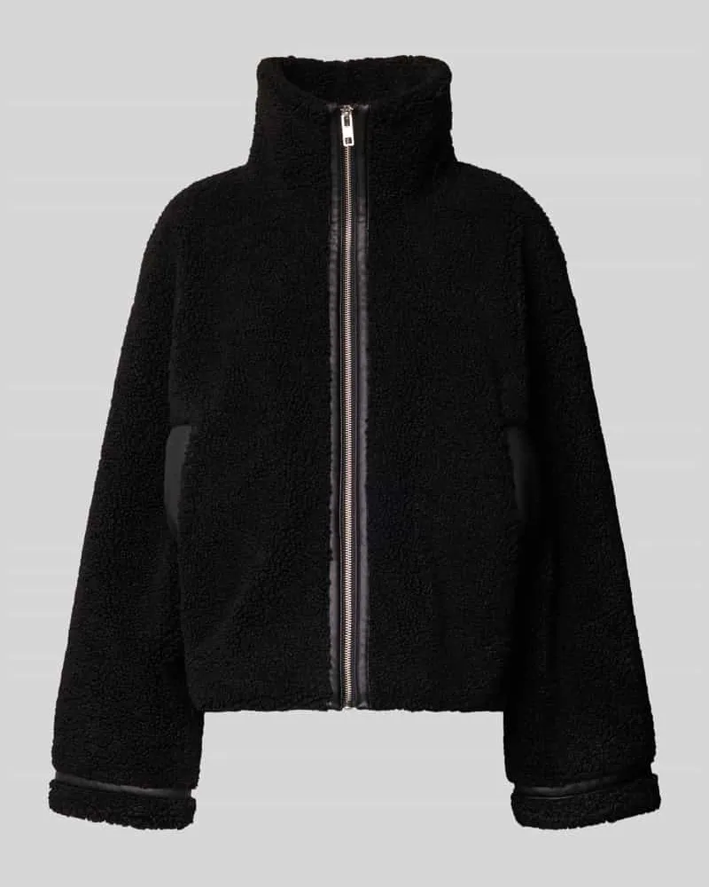 JAKE*S Jacke aus Teddyfell mit Eingrifftaschen Black