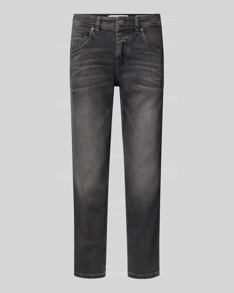 Marc O'Polo Mid Waist Straight Fit Jeans mit Knopfleiste Mittelgrau