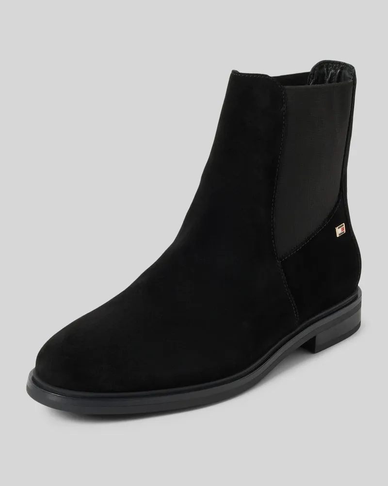 Tommy Hilfiger Chelsea Boots aus Leder mit Label-Applikation Modell 'FLAG SUEDE Black