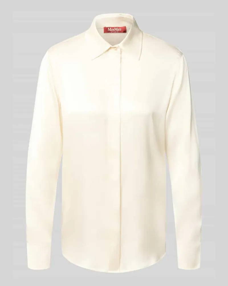 Max Mara Regular Fit Langarmbluse aus Seiden-Mix Modell 'XERO Weiss