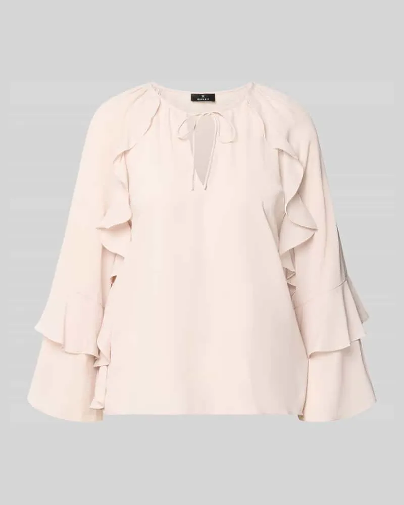monari Regular Fit Bluse mit Schlüssellochausschnitt Rose
