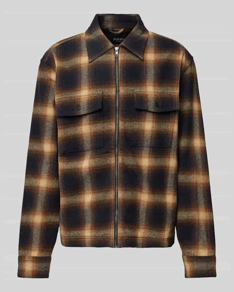 JOOP! Regular Fit Hemdjacke mit Reißverschluss Modell 'Hacket Beige