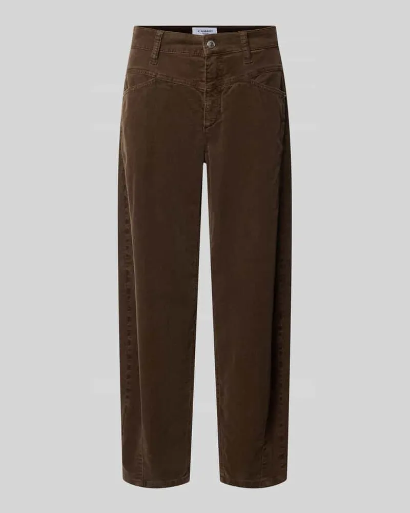 Cambio Tapered Fit Cordhose aus Baumwoll-Mix Modell 'ELIN Dunkelbraun