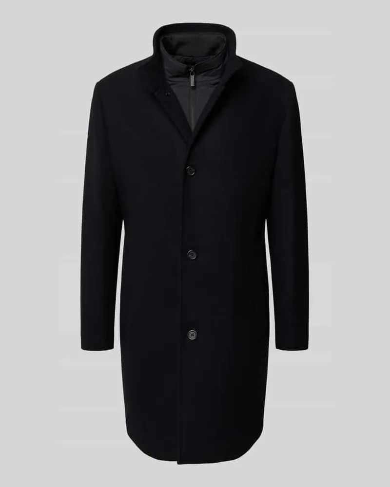 Selected Homme Regular Fit Wollmantel mit Stepp-Einsatz Modell 'RAINAR Black