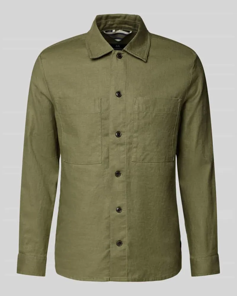 Matinique Slim Fit Hemdjacke mit Kentkragen Modell 'pelton Khaki