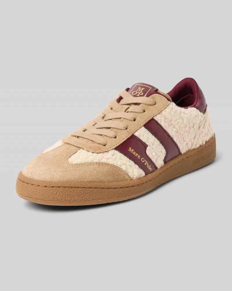 Marc O'Polo Low Top Sneaker aus Leder-Mix Sand