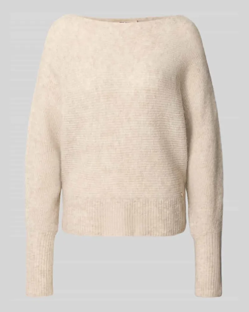 Mos Mosh Regular Fit Pullover in Strick-Optik Modell 'Thora Hellgrau