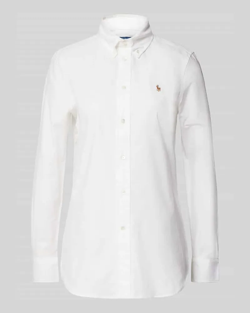 Ralph Lauren Regular Fit Hemdbluse mit Logo-Stitching Weiss