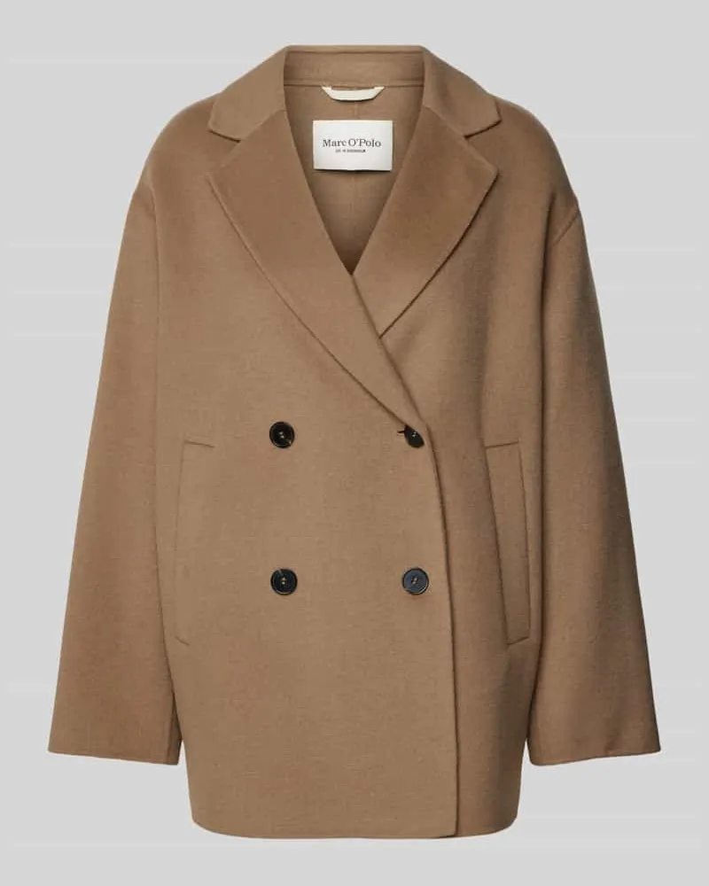 Marc O'Polo Regular Fit Wolljacke mit doppelreihiger Knopfleiste Camel