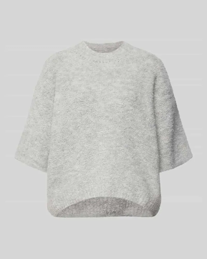 American Vintage Strickpullover mit gerippten Abschlüssen Modell 'ZOLLY Hellgrau