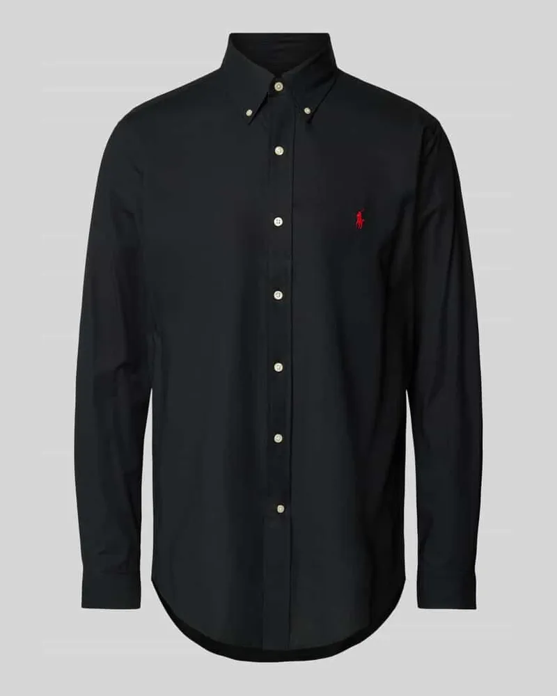 Ralph Lauren Custom Fit Freizeithemd mit Logo-Stitching Black