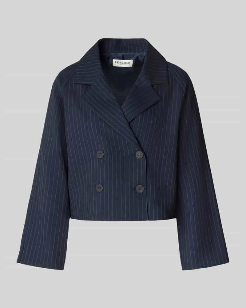 Lollys Laundry Cropped Blazer mit Reverskragen Modell 'Amiri Dunkelblau