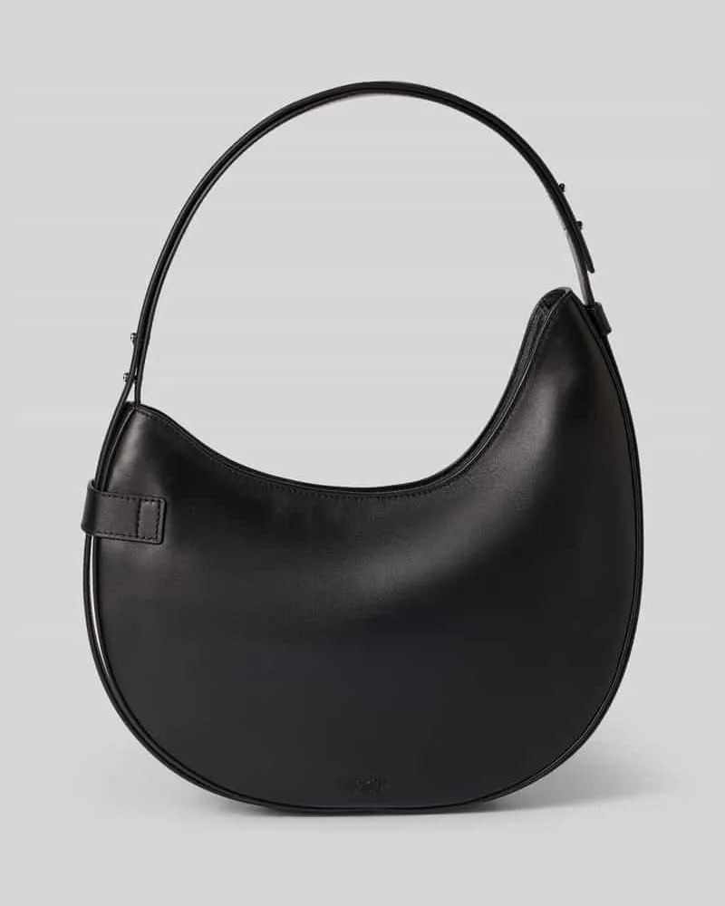 Ralph Lauren Hand Bag aus echtem Rindsleder mit Logo-Applikation Black