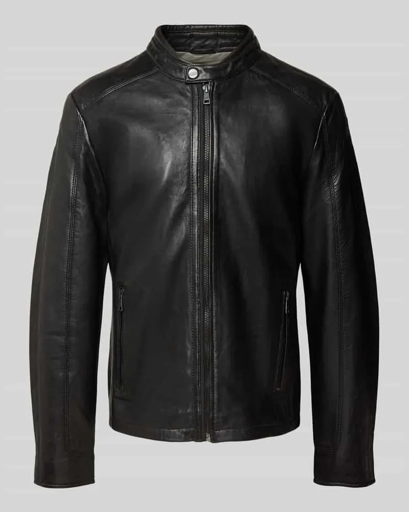 Mauritius Regular Fit Jacke in Leder-Optik Modell 'Mayco Black