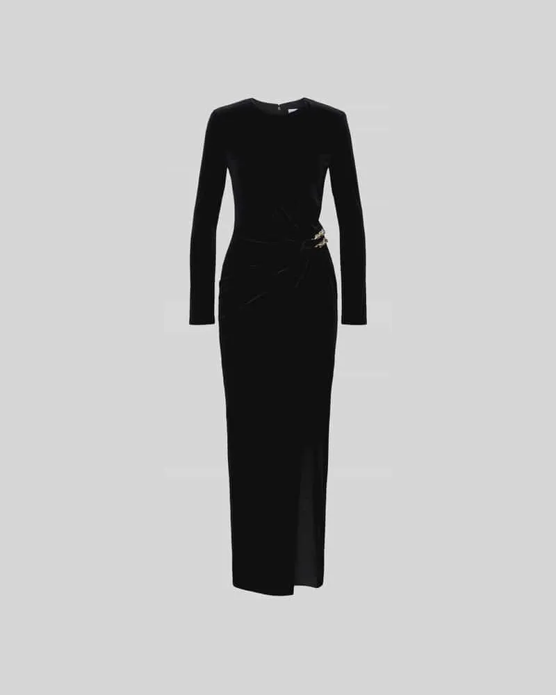Self-Portrait Maxikleid mit Gehschlitz Black