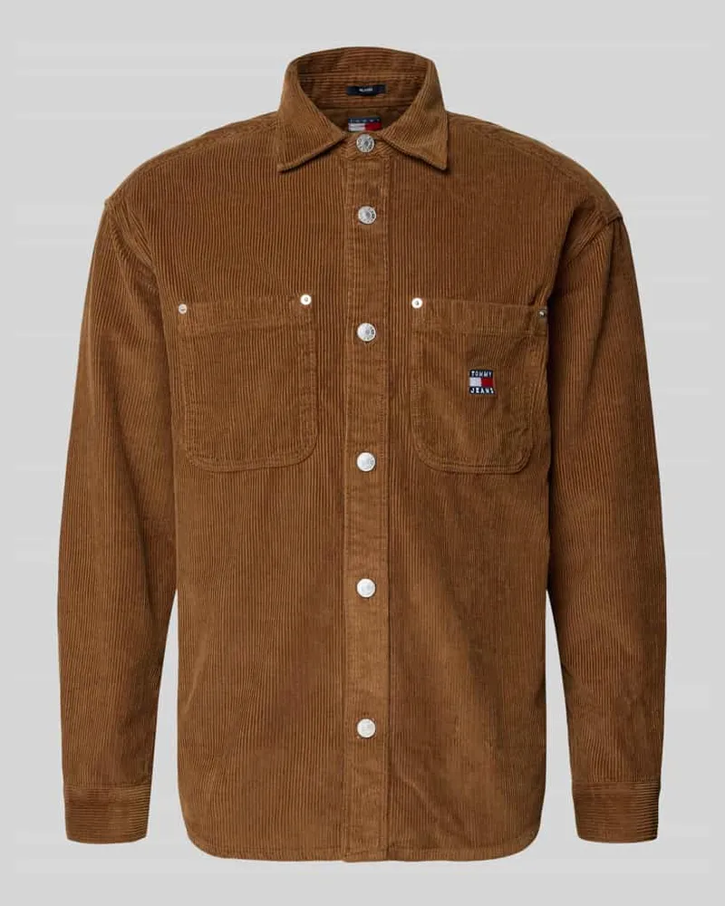 Tommy Hilfiger Relaxed Fit Cordhemd aus reiner Baumwolle Mittelbraun