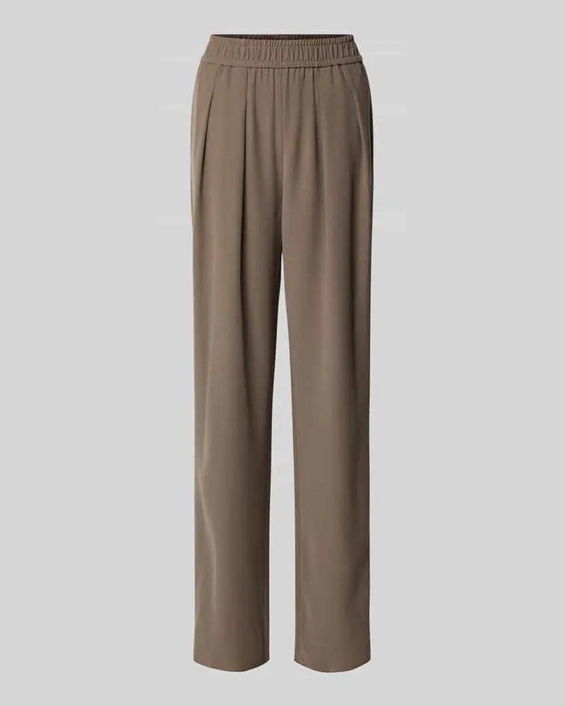 Emporio Armani Hose mit weitem Bein und elastischem Bund Taupe