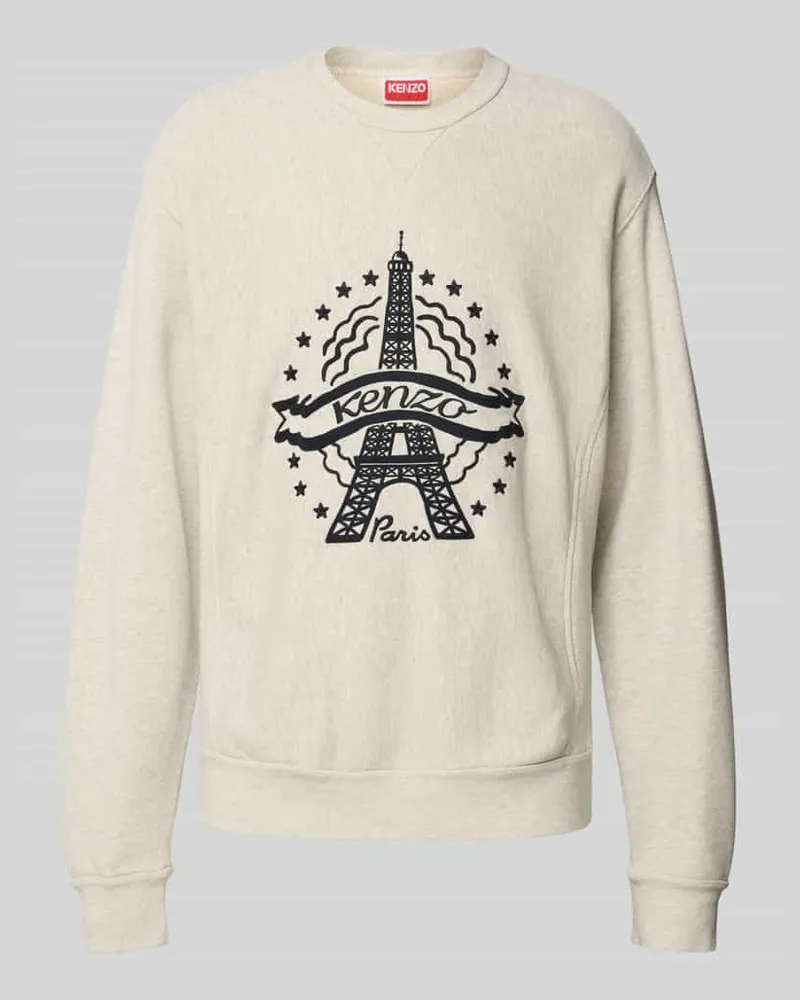 Kenzo Sweatshirt mit Eiffelturm-Print Hellgrau