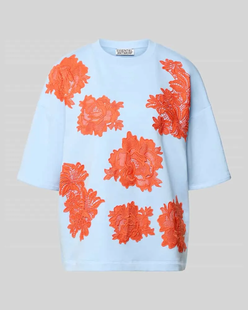 Essentiel Oversized Sweatshirt aus Baumwoll-Mix Modell 'JISTA Hellblau