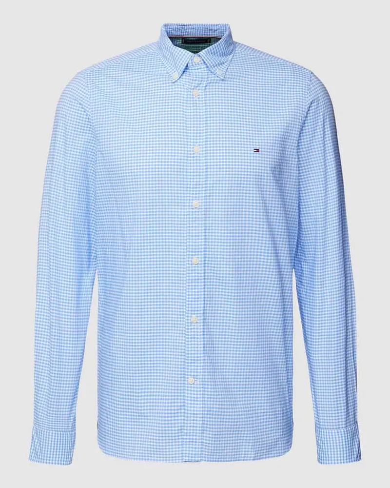 Tommy Hilfiger Slim Fit Freizeithemd mit Gitterkaro Modell 'GINGHAM Hellblau