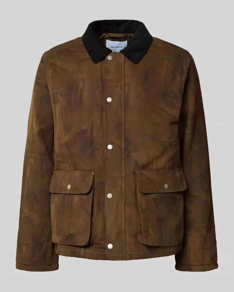 LES DEUX Jacke mit Kentkragen Modell 'Montana Dunkelbraun