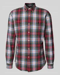 Ralph Lauren Custom Fit Freizeithemd mit Button-Down-Kragen Rot