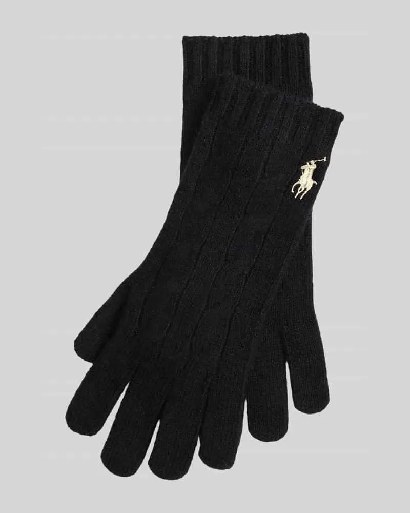 Ralph Lauren Handschuhe aus Woll-Mix mit Logo-Stitching Black