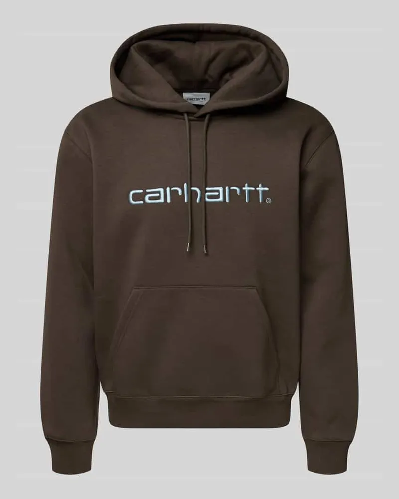 Carhartt WIP Hoodie mit Label-Stitching und Känguru-Tasche Dunkelbraun