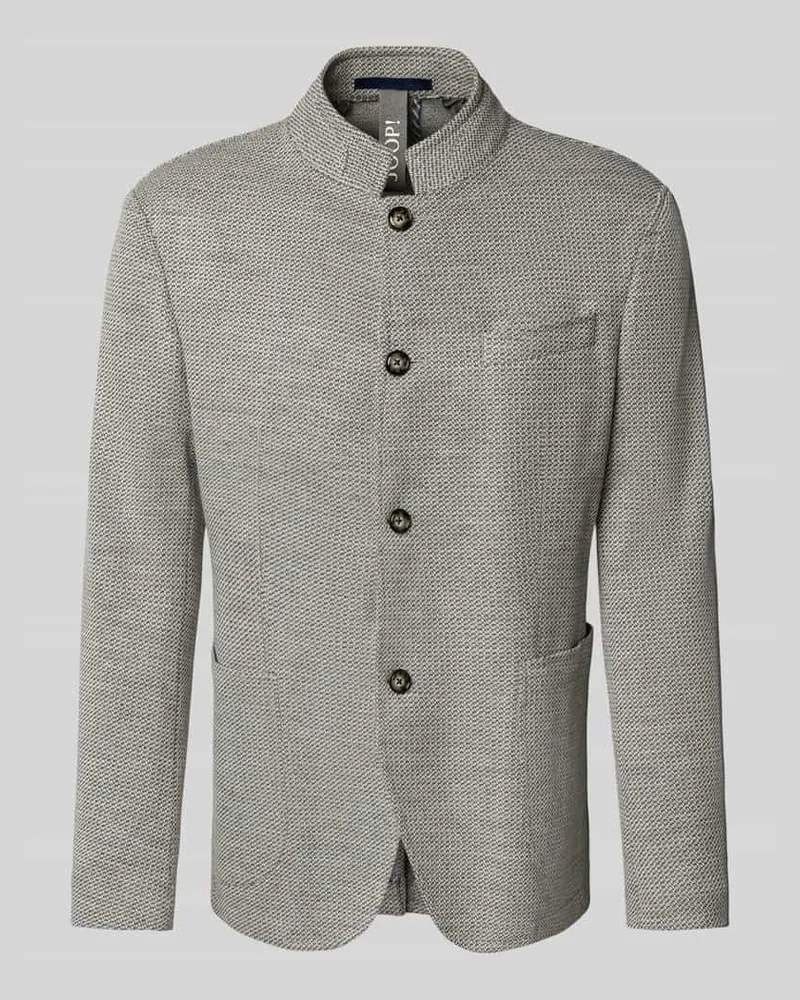 JOOP! Slim Fit Sakko mit Stehkragen Modell 'Hiro Hellgrau