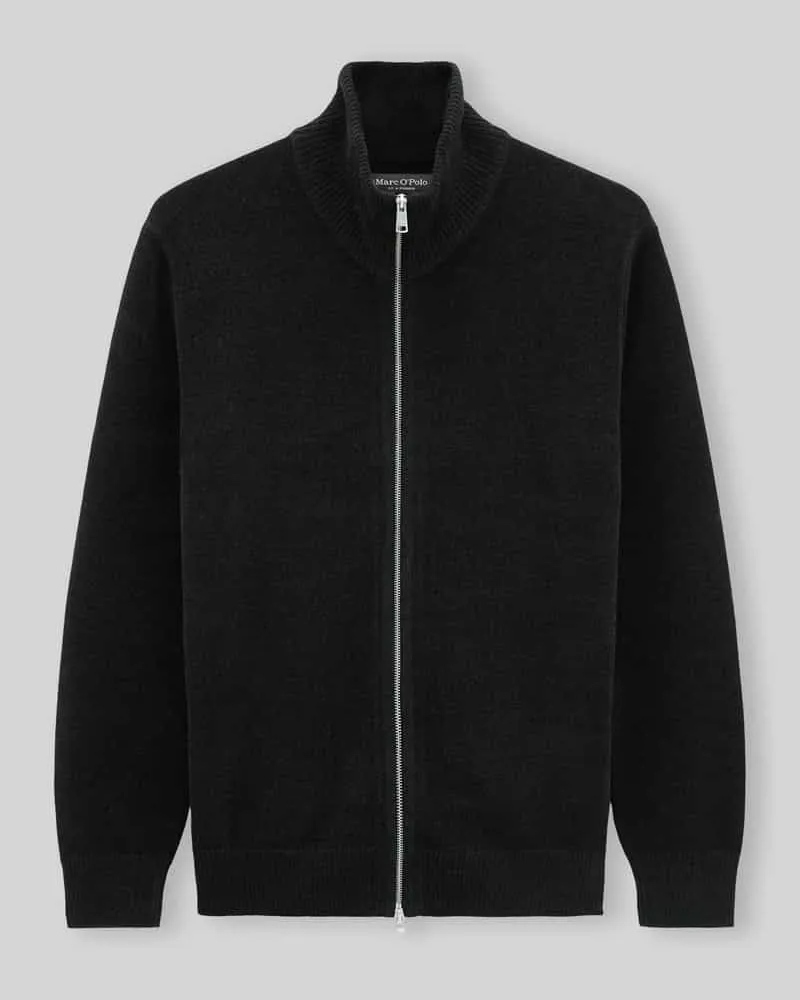 Marc O'Polo Strickjacke mit Zweiwege Reißverschluss Black
