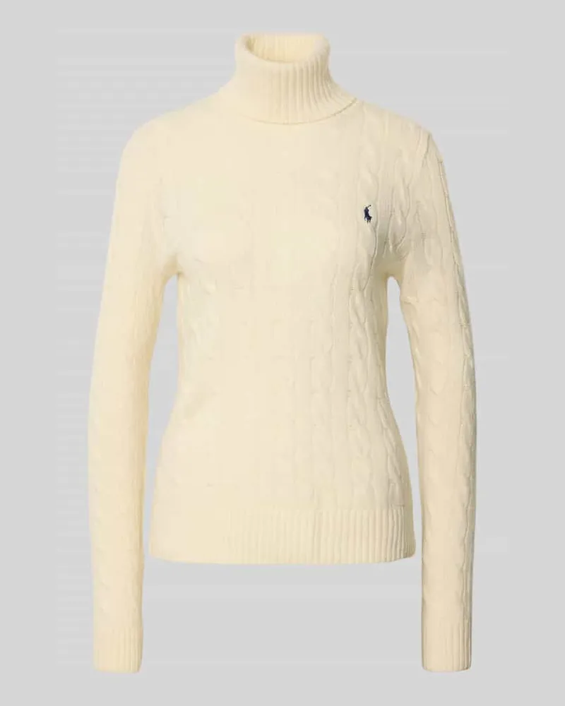 Ralph Lauren Regular Fit Strickpullover aus Baumwoll-Kaschmir-Mix Ecru
