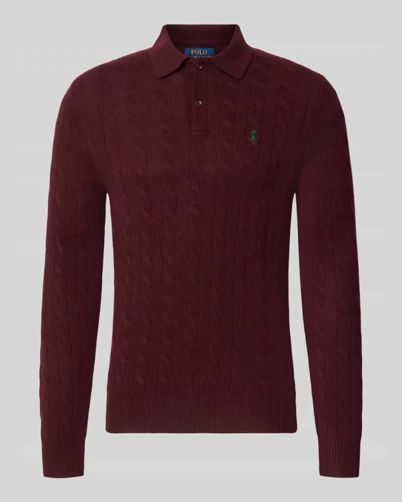 Ralph Lauren Regular Fit Pullover aus Woll-Kaschmir-Mix Bordeaux