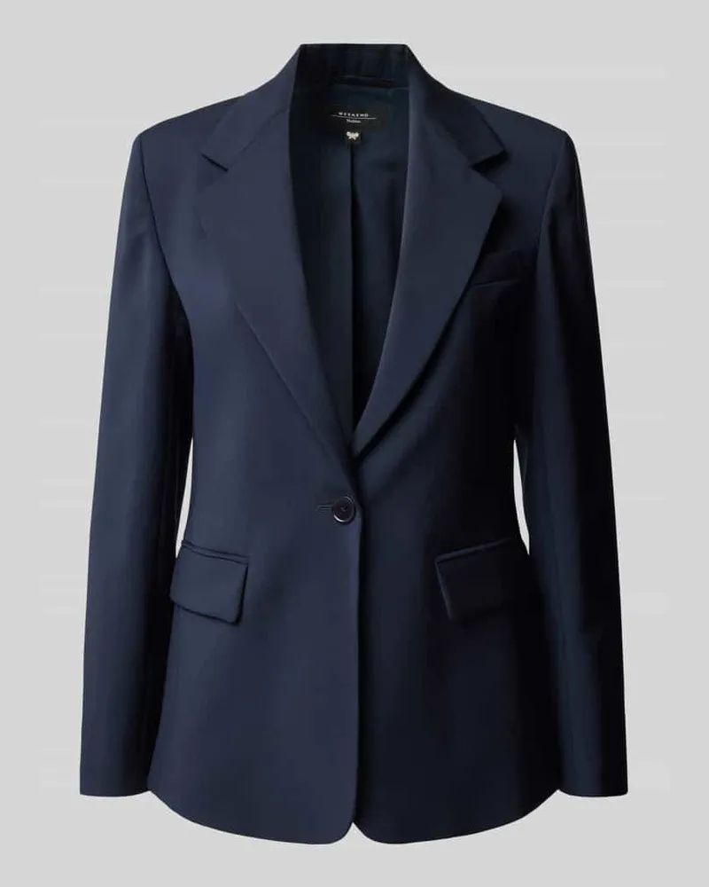 Max Mara Shaped Fit Longblazer aus reiner Schurwolle Modell 'LAMINE Marine