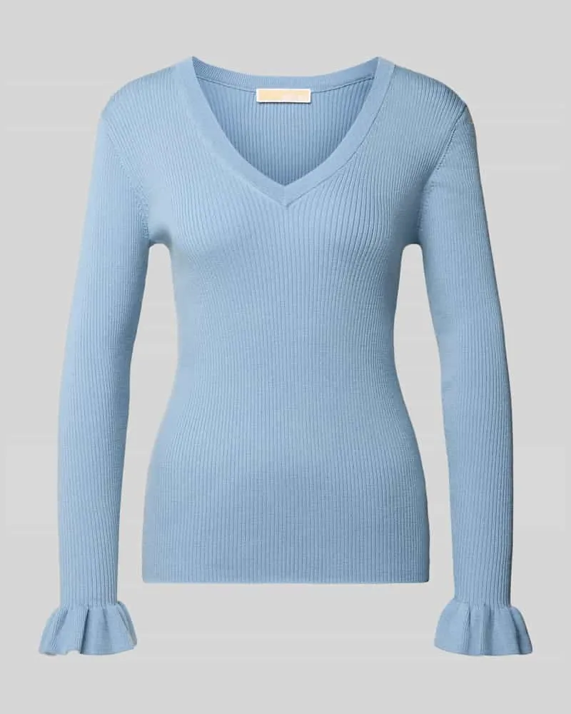 Michael Kors Slim Fit Pullover aus Woll-Mix Hellblau