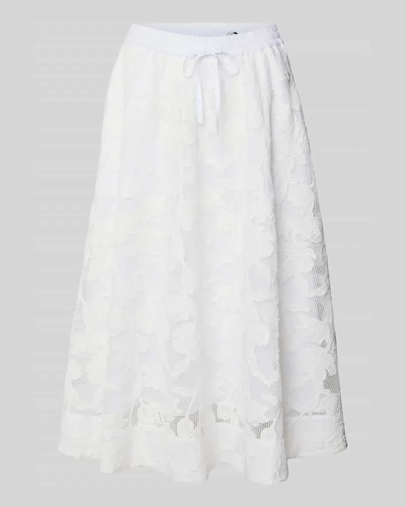 Essentiel A-Linien Midi-Rock im semitransparentem Design Modell 'HEAST Weiss