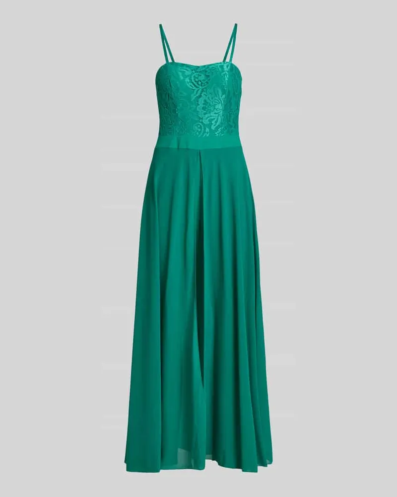 Rinascimento Jumpsuit mit Spitze und Spaghettiträgern Gruen