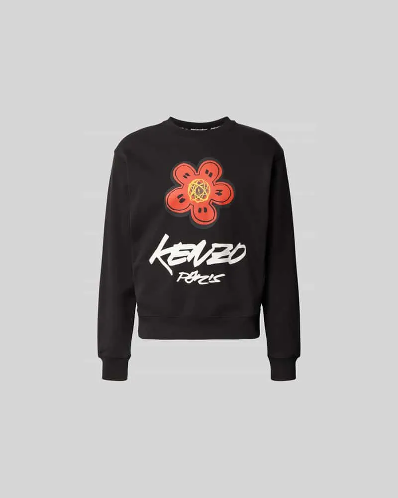 Kenzo Regular Fit Pullover mit Logo-Print Black
