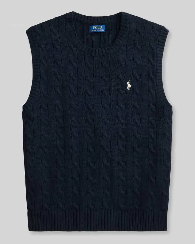 Ralph Lauren Regular Fit Pullunder aus reiner Baumwolle Marine