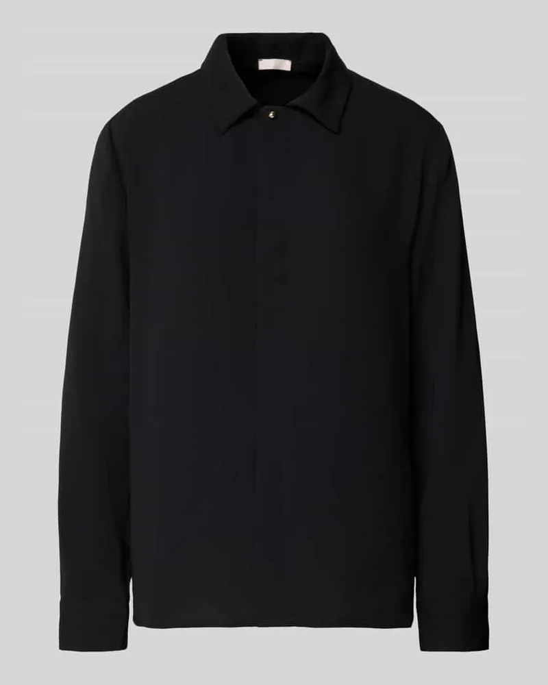 Liu Jo Regular Fit Blusenshirt mit Umlegekragen Black